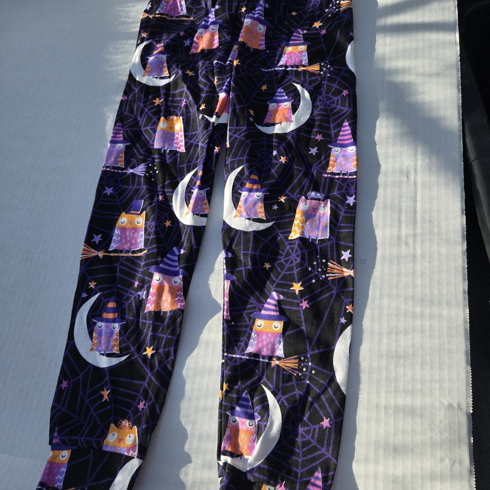 Place Purple Kids Halloween Owl Pajama Pants with Orange Accents